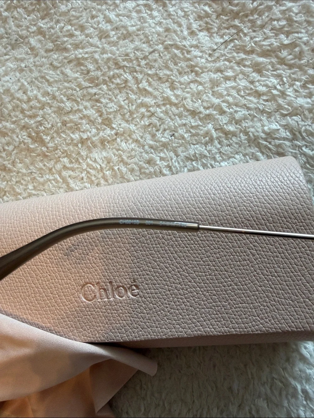 Chloe Silver Frame Sunglasses with Teal Gradient Lenses and pink Case